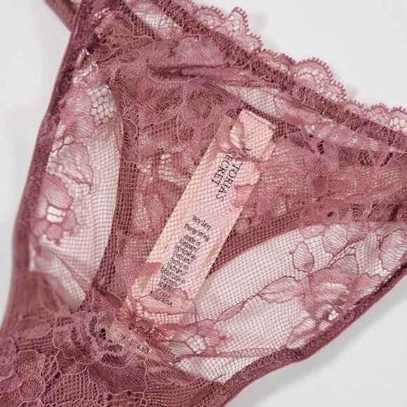 Victoria's Secret Sunset Ombré Shine Strap Brazilian Panty Floral Lace Size L - Picture 3 of 5